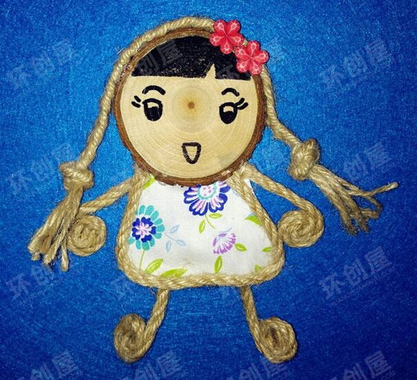 幼儿园木片娃娃作品展示图片