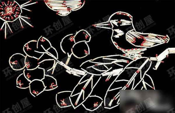 幼儿园手工火柴画作品展示图片