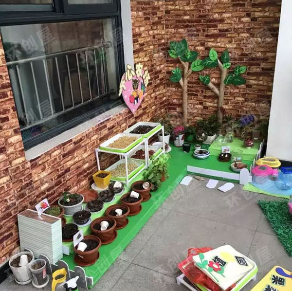 幼儿园户外环创开心农场植物角图片