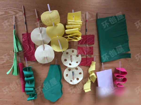 幼儿园角色区自制烧烤店材料图片