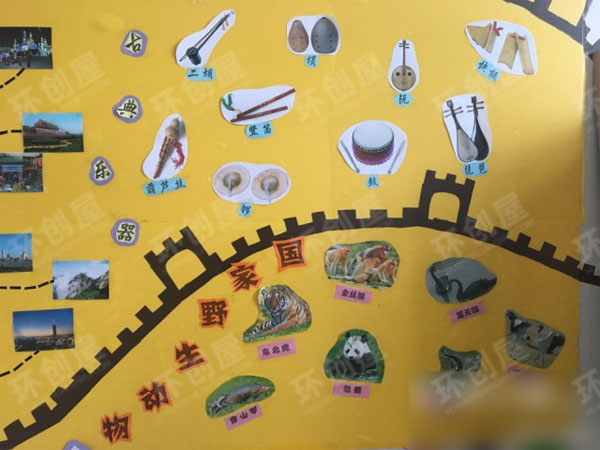 幼儿园爱我中华主题墙环创图片