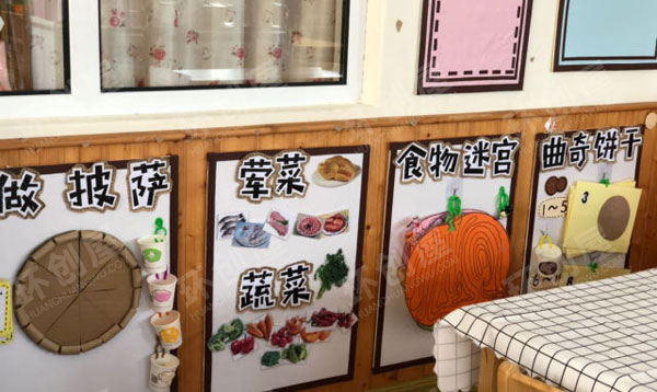 幼儿园好吃的食物墙面布置环创图片