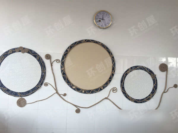 幼儿园蓝印花布主题墙面布置环创图片