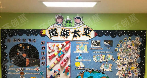 幼儿园太空主题门窗环创图片