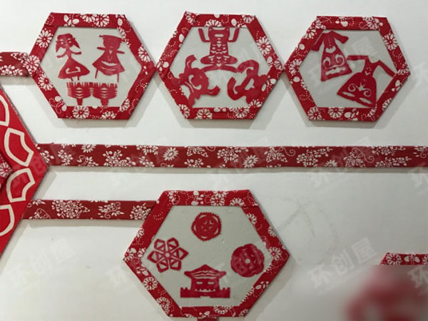 幼儿园班级走廊环创民间艺术主题图片