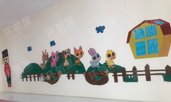 幼儿园走廊墙面装饰环创可爱的小动物图片