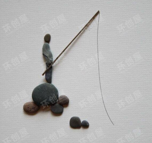 幼儿园作品展示石头画图片