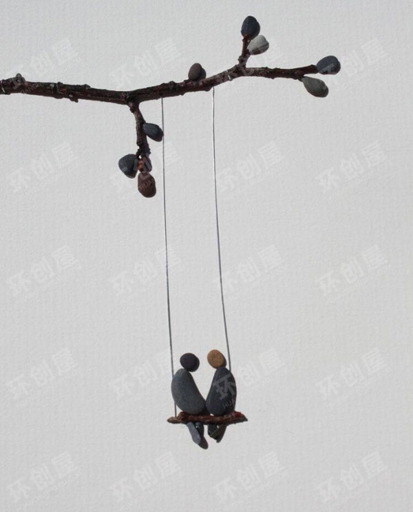 幼儿园作品展示石头画图片