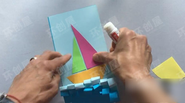 幼儿园美工区夏季手工海洋和小船图片