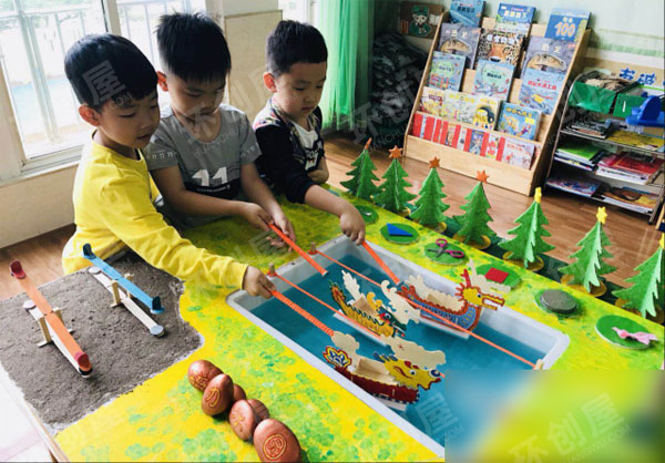 幼儿园科学区自制教玩具磁力乐园图片
