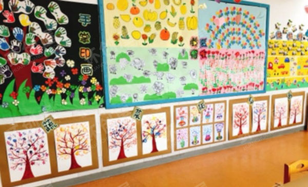 幼儿园作品展示环创蔬菜拓印画图片