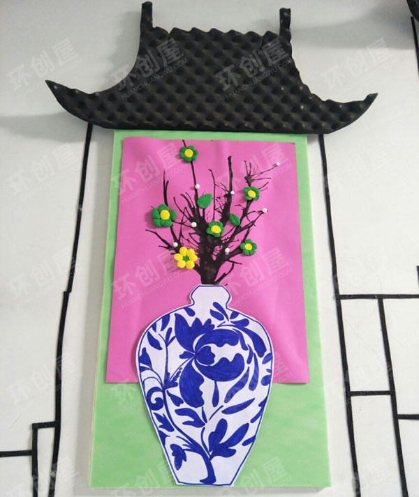 幼儿园中国风主题作品展示环创图片