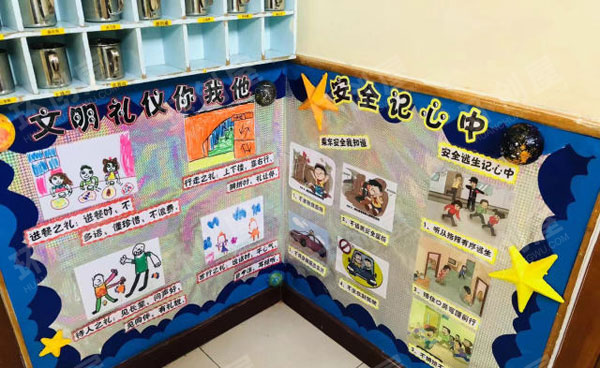 幼儿园走廊环创太空主题图片