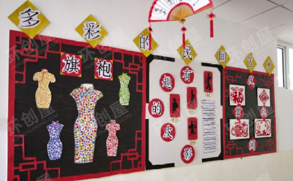 幼儿园中国风走廊环创图片