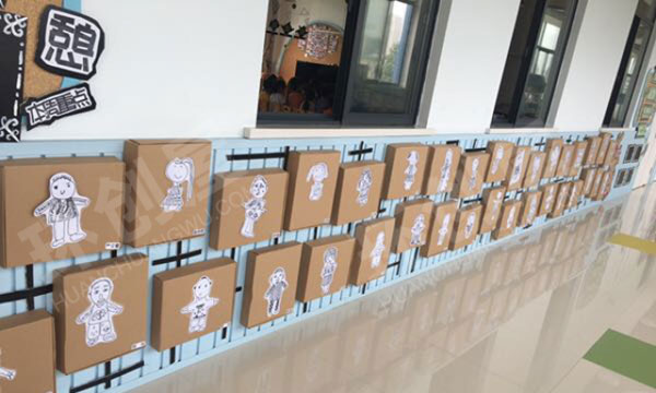 幼儿园纸盒主题作品墙展示环创图片