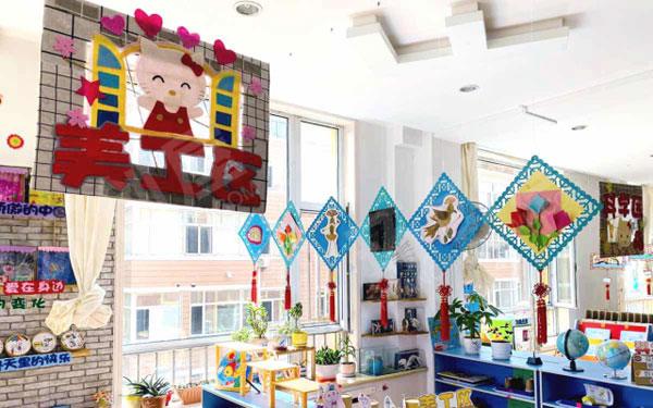 幼儿园美丽中国风整体环创图片