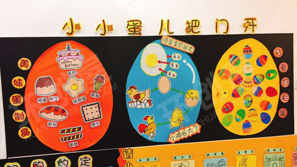 幼儿园小小蛋儿把门开主题墙环创图片