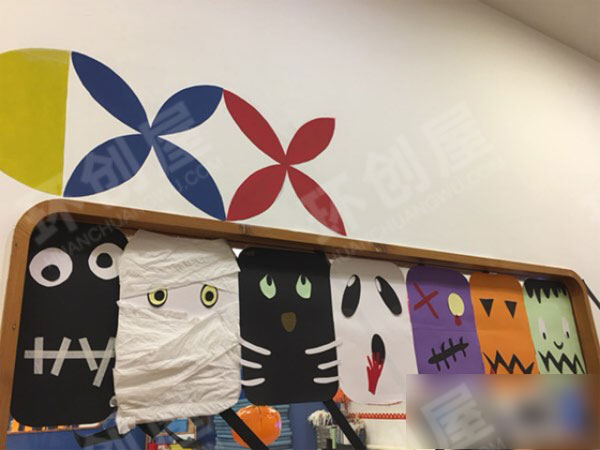 幼儿园万圣节门窗环创图片