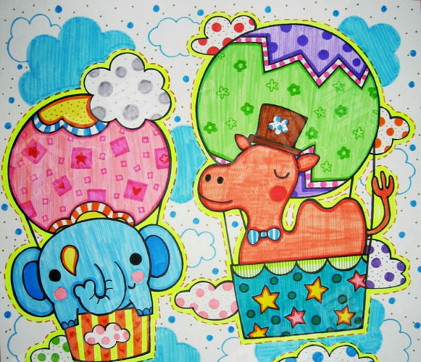 幼儿园走廊墙面鲜艳儿童画环创图片