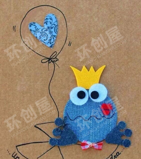 幼儿园美工区牛仔布创意画图片