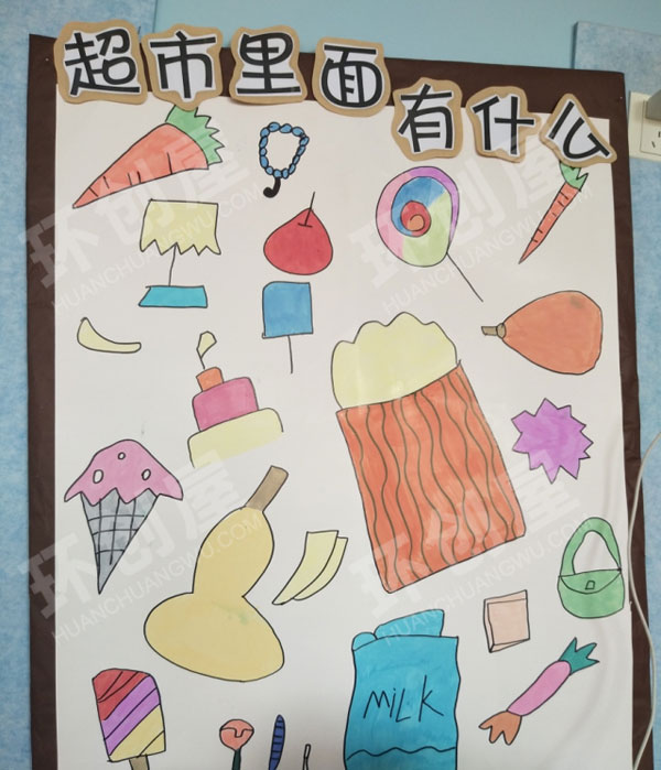 幼儿园角色游戏小超市墙面板报图片