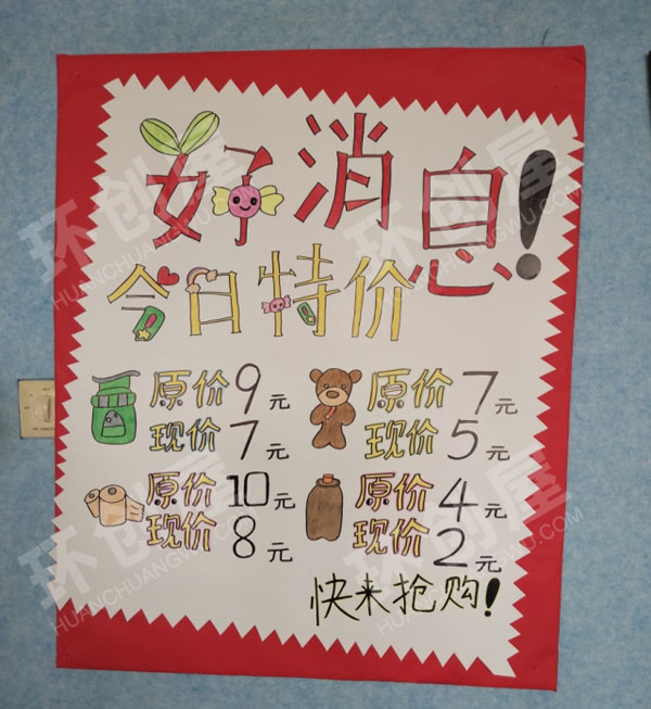 幼儿园角色游戏小超市墙面板报图片