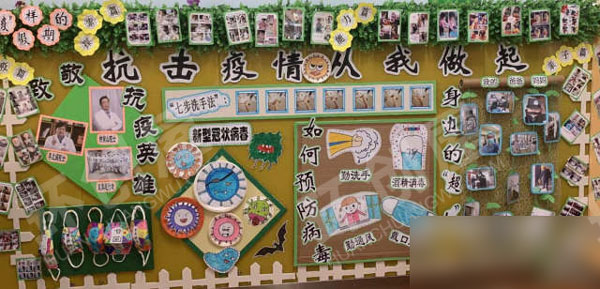 幼儿园疫情环创主题墙图片