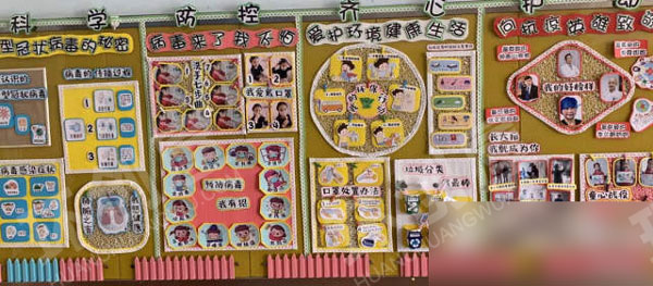 幼儿园疫情环创主题墙图片