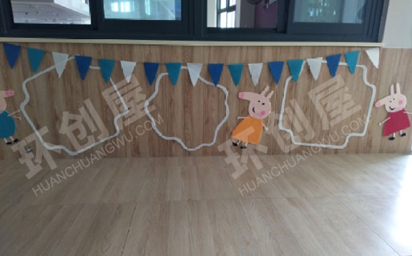 幼儿园墙面布置小猪佩奇主题图片