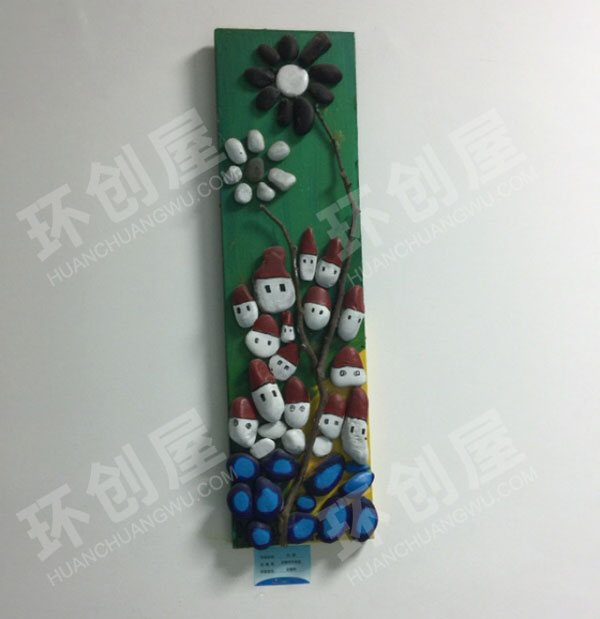 幼儿园走廊石头作画墙饰图片