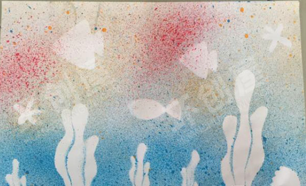幼儿园喷画系列作品展示图片