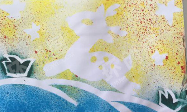 幼儿园喷画系列作品展示图片