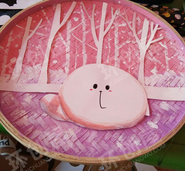幼儿园作品展示手绘手工簸箕画图片