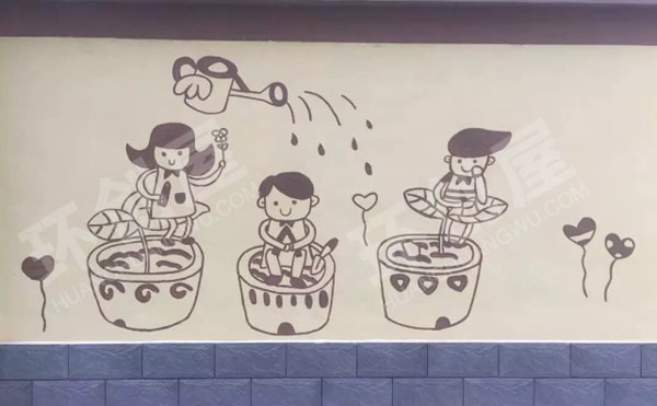 幼儿园户外环创手绘墙图片