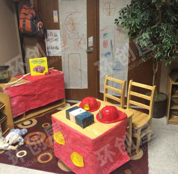 幼儿园角色区消防局图片