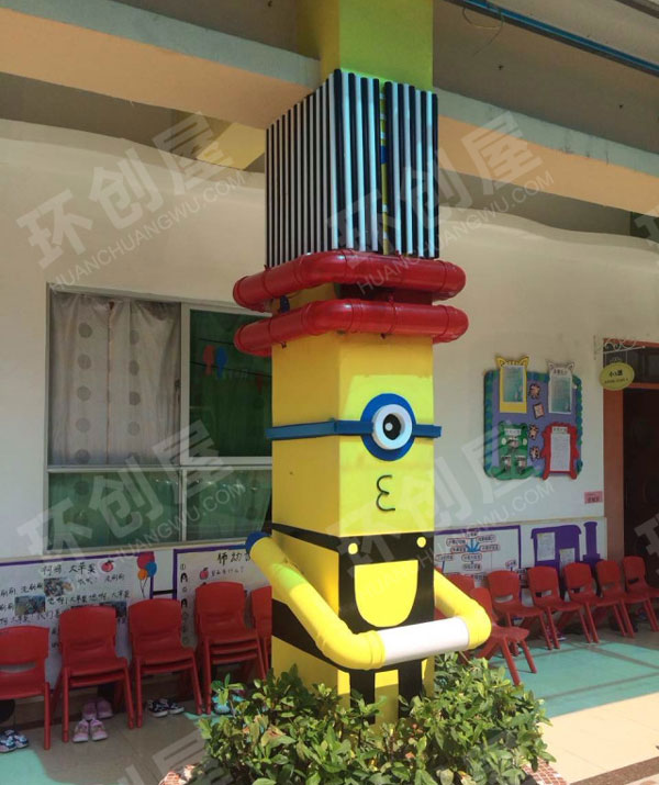 幼儿园走廊户外柱子装饰图片
