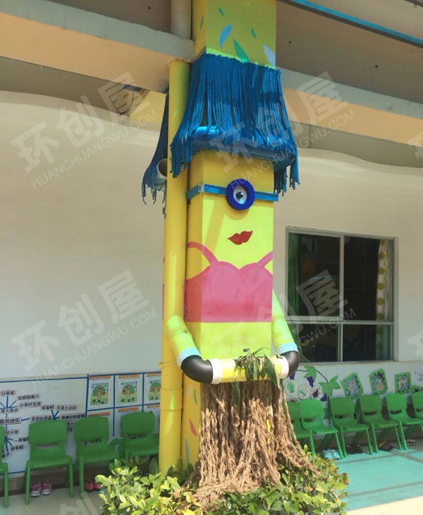 幼儿园走廊户外柱子装饰图片