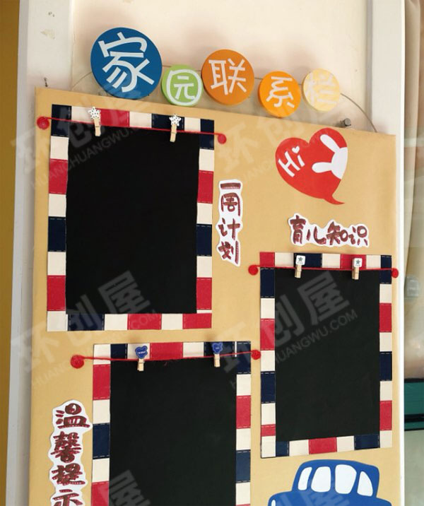 幼儿园英伦风家园联系栏图片
