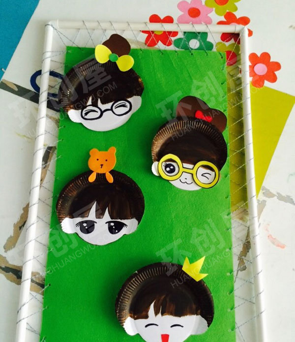 幼儿园作品展示纸盘装饰图片