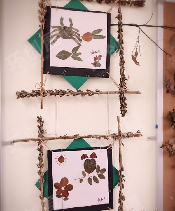 幼儿园作品展示芝麻杆卡纸工艺图片