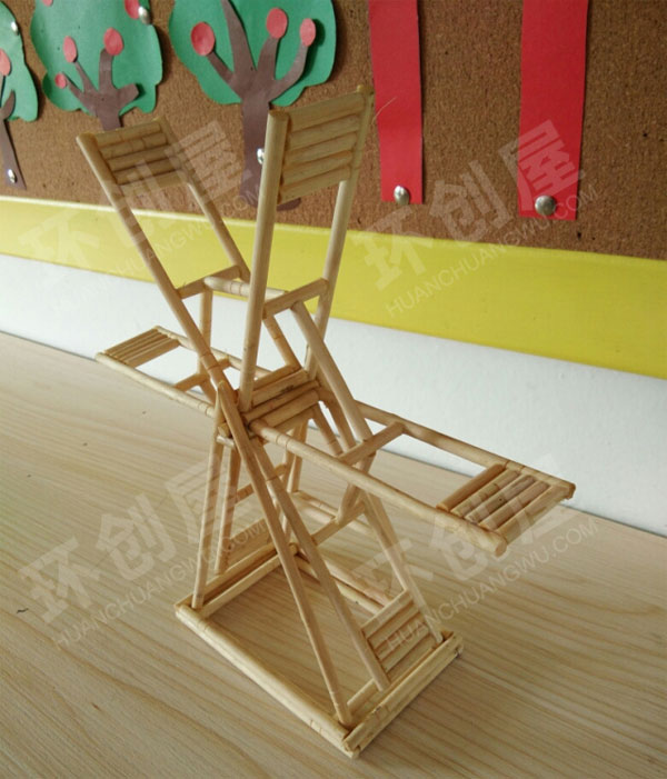 幼儿园作品展示一次性筷子制作手工图片