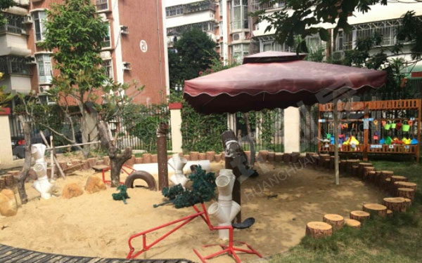幼儿园户外环创玩沙区图片