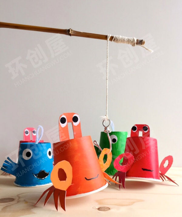 幼儿园益智区自制钓鱼玩具图片