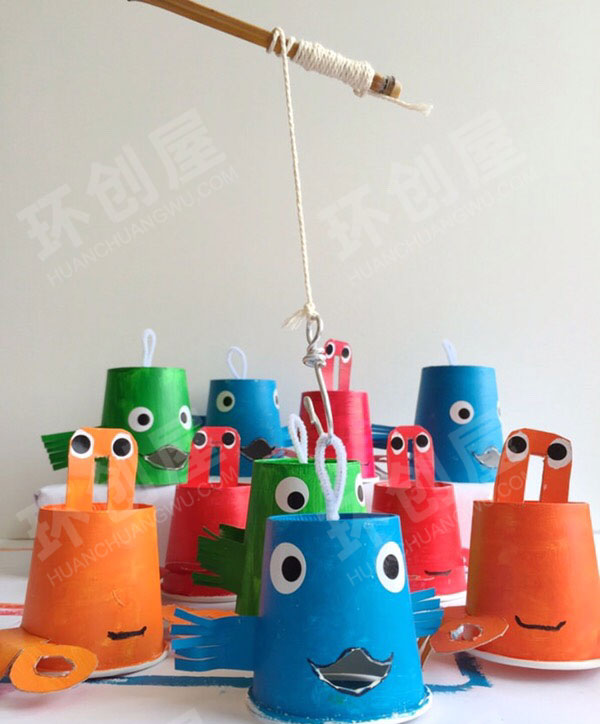 幼儿园益智区自制钓鱼玩具图片