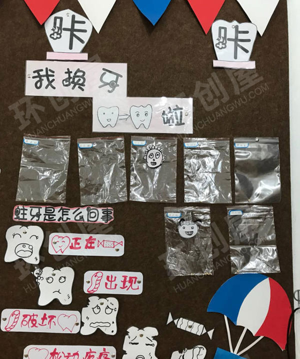 幼儿园牙齿咔咔咔主题墙环创图片
