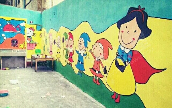 幼儿园户外墙画作品图片