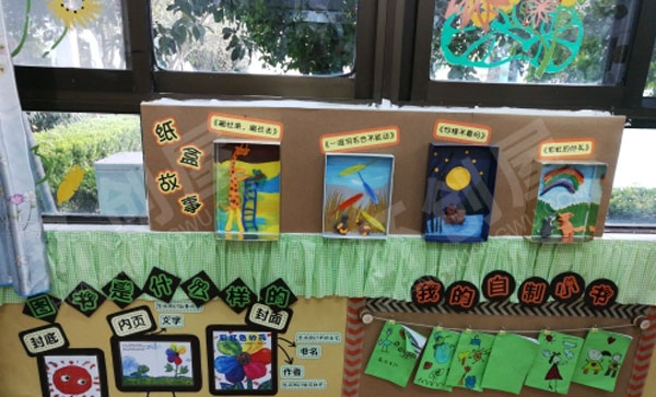 幼儿园原木风阅读区图片