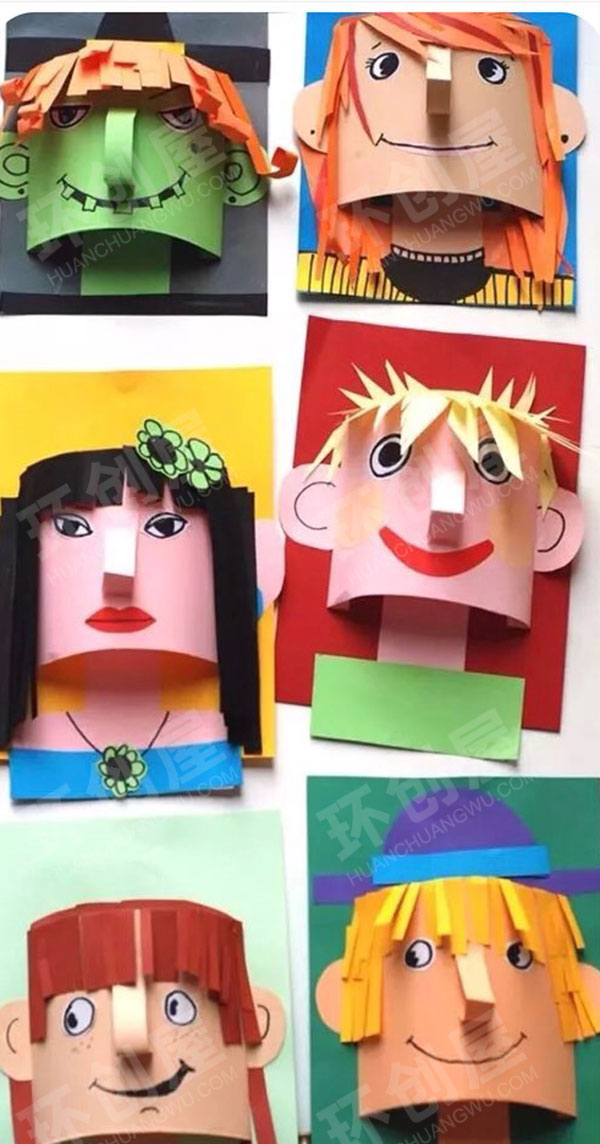 幼儿园美工区3D卡通人脸图片