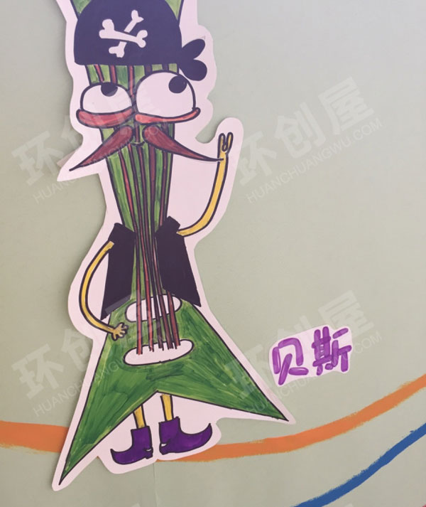 幼儿园表演区手绘乐器图片