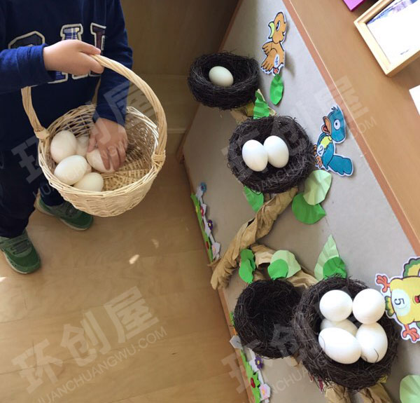 幼儿园益智区小鸟找蛋图片